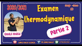 Examen thermodynamique s3 Ait Melloul 20202021 partie 2 [upl. by Suhploda]