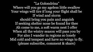 La GOLONDRINA The SWALLOW Lyrics Words trending sing along music song mexican Spanish freedom [upl. by Greenwood]