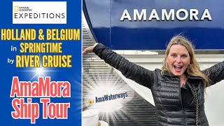 AmaWaterways A Ship Tour of the Luxurious Amamora River Cruise Ship  National Geographic  Tulips [upl. by Luhey917]