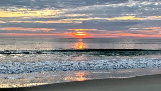 Relaxing Sunrise in Layers  Seabirds Diving Seagulls Flying and Gentle Sea Waves [upl. by Etnohs]