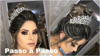 Penteado  Coque Grego para Noiva  Passo a Passo  Jéssica Castro [upl. by Mathre]