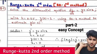 RungeKutta Method of Second Order  Concept amp Problem2  Numerical Analysis  Numerical Methods [upl. by Kalie]