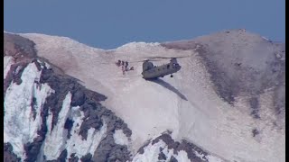 Chinook helicopter makes daring rescue on Mt Hood [upl. by Regazzi177]