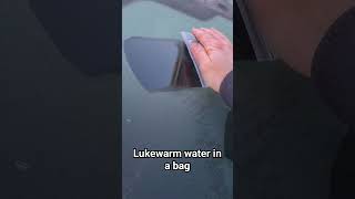 Satisfying Windscreen Defrosting With Bag Of Water [upl. by Eniagrom]