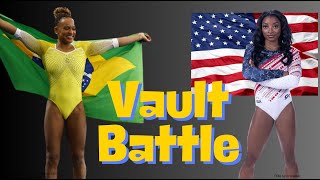 🤯 Insane Simone Biles and Rebecca Andrade side by side vault battle [upl. by Lepley300]