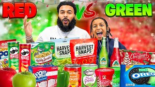 GREEN FOOD VS RED FOOD CLARENCE amp CJ Vlogmas Day 14 [upl. by Haeel]