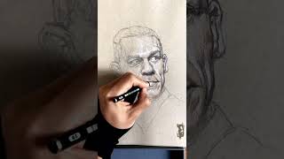 Sketching John Cena art portrait JohnCena [upl. by Edgardo]