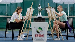 Karolina Pliskova amp Kristyna Pliskova  Art Challenge  2021 Dubai Duty Free Tennis Championships [upl. by Dominy]