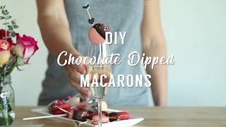 DIY CHOCOLATE DIPPED MACARONS [upl. by Nylatsyrc]