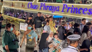 🇹🇭 Chao Phraya Princess VI Dinner Cruise Pick Up Tourists at Icon Siam Pier Bangkok 2024 [upl. by Gronseth99]