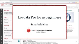 Lovdata Pro for nybegynnere Innarbeidelser [upl. by Chrisman298]