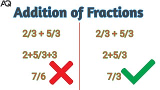 Adding Fractions With Unlike Denominators  How to Add Fractions  Mathz with AQ [upl. by Arteid]