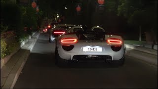 Supercars in Monaco Chiron LaFerrari 918 1080p [upl. by Anirbus528]