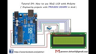 How to use 16x2 LCD with Arduino  Tutorial 54 [upl. by Felicie]