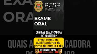 Teste oral PC SP 2023  Quais as qualificadoras do crime de homicídio [upl. by Collimore602]