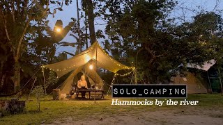 Solo Camping  Hammocks by the river [upl. by Cedell697]