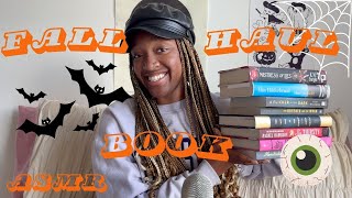 another asmr fall book haul  book tapping whispers [upl. by Telrahc]