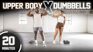 20 Minute Upper Body Strength X HIIT Workout  Build Muscle amp Conditioning [upl. by Jehiah211]