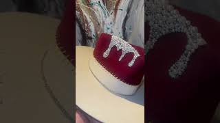 CUSTOM FEDORA DRIP RHINESTONES AND PEARLS art custom fedora rhinestones sombrero arte hat [upl. by Wie865]