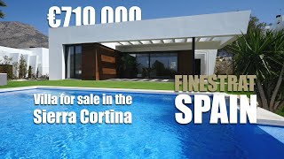 Detached villa for sale in Finestrat Hills Sierra Cortina Spain  New built construction Sea Hills [upl. by Kurtz]