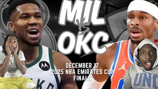 Milwaukee Bucks vs Oklahoma City Thunder Full Game Highlights 2025 NBA Emirates Cup Final REACTION [upl. by Rosenthal]