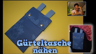 DIY kleine Tasche für den Gürtel nähen ohne Schnittmuster einfacher Zuschnitt Nähprojekt fürs WE [upl. by Weisbrodt267]