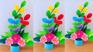 Beautiful paper flowers making ideas  flower making with paper [upl. by Urita745]