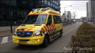 PRIO 1 Rotterdam Ambulance 16151 responding lights and siren [upl. by Sucul]