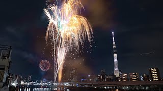 【東京スカイツリーと駒形橋の競演】隅田川花火大会2024 2024 Sumidagawa Fireworks Festival【4K高画質】 [upl. by Vesta]