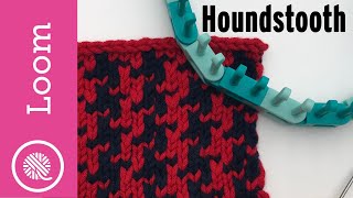 How to Loom Knit Houndstooth Stitch Fair Isle [upl. by Sanez]