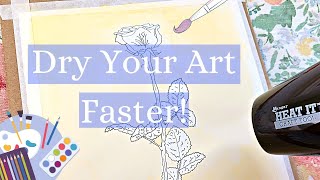 How to Dry Watercolor Paint FAST  Ranger Heat It Craft Tool Review  Watercolor Artist Tips [upl. by Featherstone]