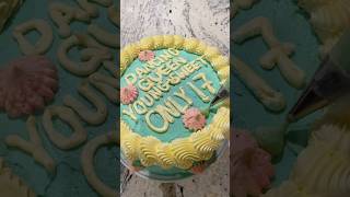 17th birthday cake  mamma mia style🩵🌸🪩 [upl. by Bettzel]