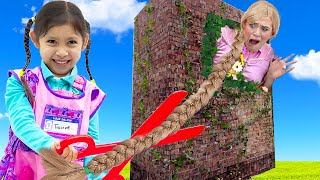 Kids Unite The Great Rapunzel Tower Rescue with Maddie and Jannie [upl. by Edison]