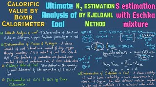 Ultimate Analysis of Coal  Calorific Value  Bomb Calorimeter  Kjeldahl method  Eschka Mixture [upl. by Torrance]