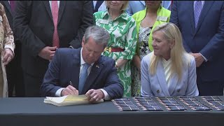 Gov Brian Kemp signs Georgia state budget for 2025 fiscal year sealing raises for teachers state [upl. by Dnomyaw255]