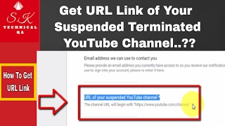 Get URL Link of Your Suspended Terminated YouTube Channel [upl. by Lednik404]