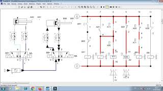 Cycle U AABB à commande électrique avec des distributeurs bistable et monostable [upl. by Cardwell340]