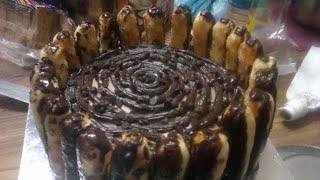 Eggless Chocolate Tiramisu cake  Part 1 Recipe by Tripta [upl. by Akeenahs]