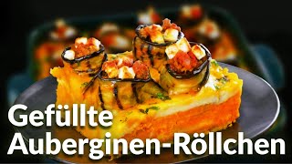 Moussaka mit Süßkartoffelpüree  AuberginenRezept mit Hack [upl. by Aekahs]