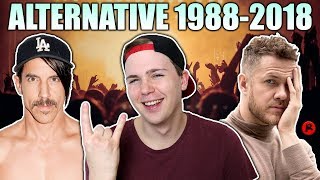 REACTING TO THE MOST POPULAR ALTERNATIVE SONGS 19882018 [upl. by Vanhomrigh446]