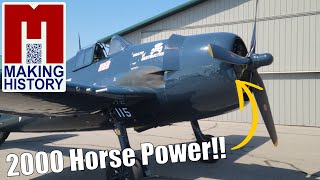 Caution Lots of horsepower and sound F6F5 Hellcat startup to landingaviation wwii warbird [upl. by Thatcher]