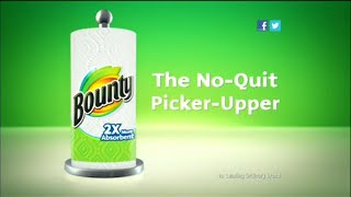 TV Spot  Bounty Paper Towels  The No Quit Picker Upper  2 Time More Absorbent [upl. by Edlitam653]