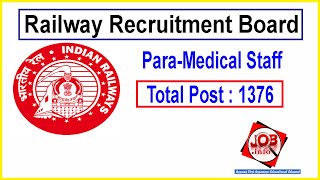 RRB Para Medical Staff Recruitment 2024  Railway Recruitment 2024 [upl. by Comfort]