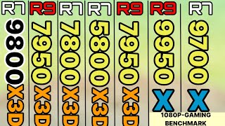 9800x3d vs 7950x3d vs 7800x3d vs 5800x3d vs 9950x vs 9700x vs Intel 285k vs 7950x vs12900k vs 14900k [upl. by Ardnahc]