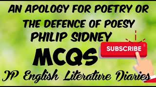 An Apology for Poetry or The Defence of Poesy by Philip Sidney MCQs [upl. by Warder]