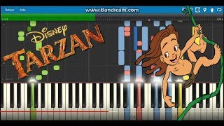 tarzan son of man instrumental tutorial how to play it with synthesia [upl. by Anaillil]