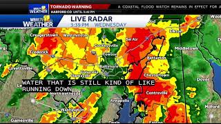 TORNADO WARNING issued for Baltimore and Harford counties until 315 pm httpsonwbaltvcom2 [upl. by Mancino]