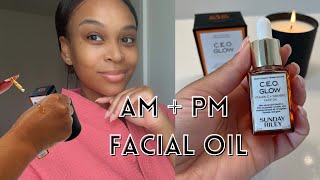 Sunday Riley CEO Glow Vitamin C  Turmeric Facial Oil  Review  Demo [upl. by Potts]