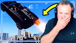 Michaels Voice Actor REACTS to Crazy GTA Stunts [upl. by Imoen]