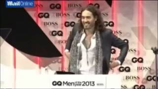 Russell Brand Kicked Out of GQ Men Awards 2013 For Pointing Out Hugo Boss Made Nazi Uniforms [upl. by Ayekehs]